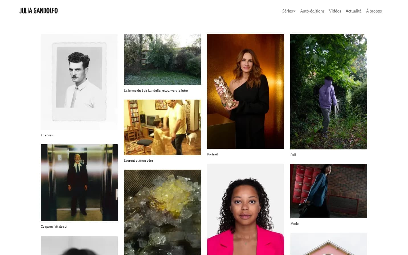 Aperçu du projet Site d'une photographe