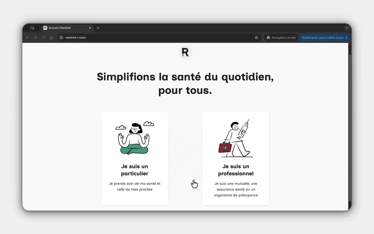 Aperçu du projet Remindr - V2