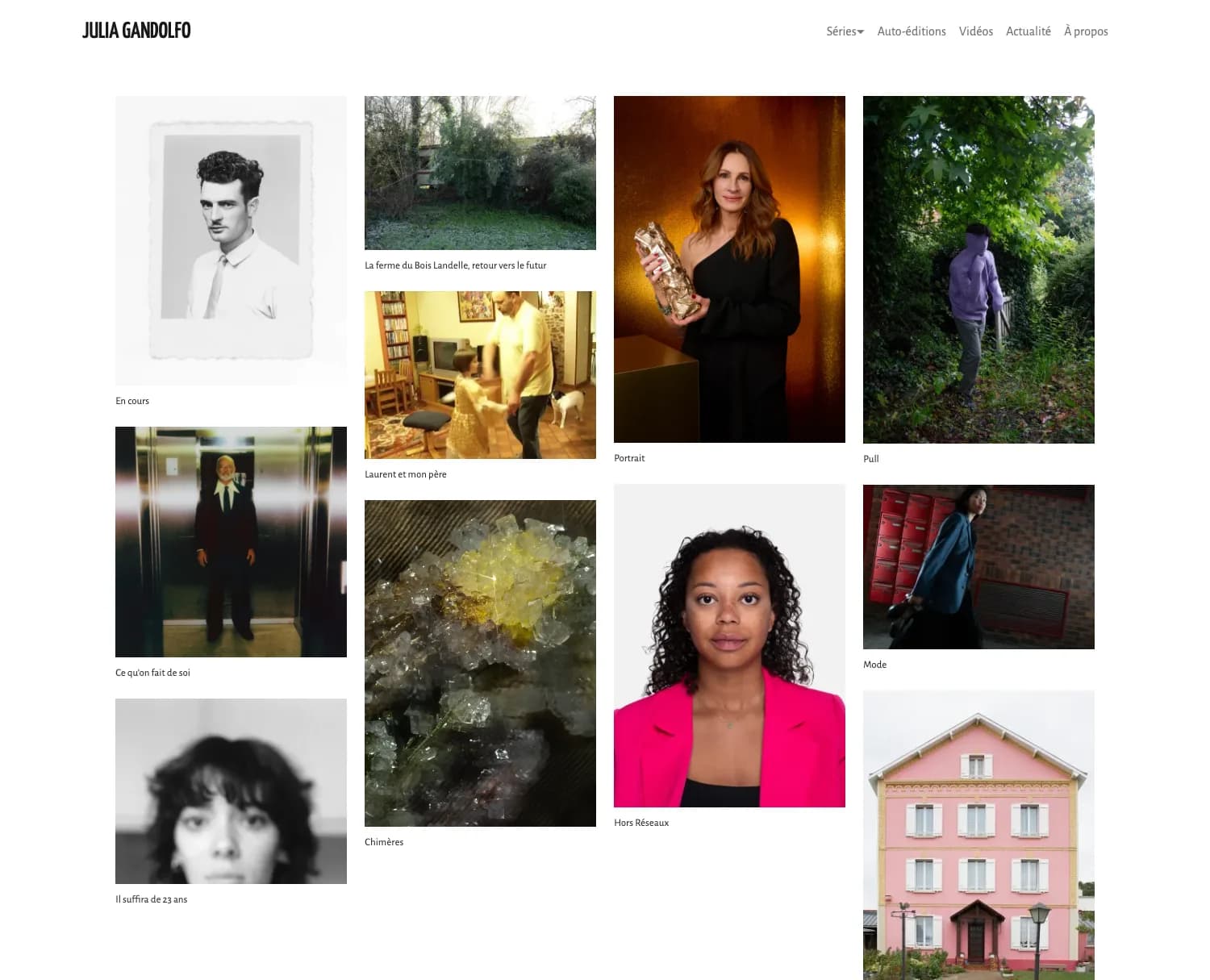 Aperçu du projet Site d'une photographe